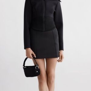 Zara Neoprene High Rise Mini Skirt